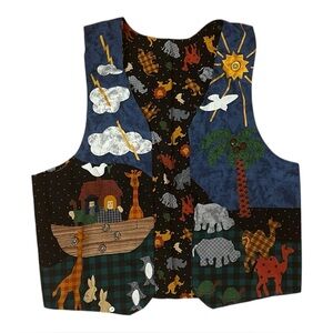 Vintage Noah’s Ark Vest Handmade Reversible Animals Teacher Sunday School
